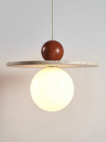 Load image into Gallery viewer, Flying Disc Stone Shade Pendant Light - Modern Minimal Dining Room Focus