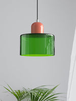 Load image into Gallery viewer, Creative Morandi Cylinder Glass Pendant Light