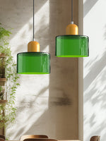 Load image into Gallery viewer, Creative Morandi Cylinder Glass Pendant Light
