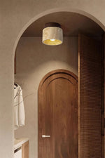 Load image into Gallery viewer, Cylindrical Travertine Wooden Ceiling Lights