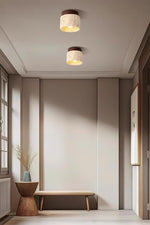 Load image into Gallery viewer, Cylindrical Travertine Wooden Ceiling Lights