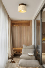 Load image into Gallery viewer, Cylindrical Travertine Wooden Ceiling Lights