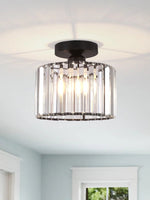 Load image into Gallery viewer, Modern Semi-Recessed Crystal Ceiling Lamp