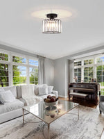 Load image into Gallery viewer, Modern Semi-Recessed Crystal Ceiling Lamp