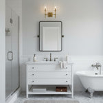 Cargar imagen en el visor de la Galería, Aplique de vidrio transparente Derlina: elegante aplique para tocador individual o triple