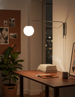 Bild in Gallery-Viewer laden, Chrome Pivot-Arm Globe Plug-In Wall Lamp product view