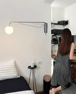 Bild in Gallery-Viewer laden, Chrome Pivot-Arm Globe Plug-In Wall Lamp product view
