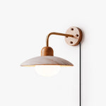 Load image into Gallery viewer, Dome Arm Travertine Plug-In Wall Light - product image 1