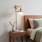 Load image into Gallery viewer, Dome Arm Travertine Plug-In Wall Light - product image 5