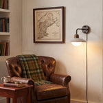 Load image into Gallery viewer, Dome Arm Travertine Plug-In Wall Light - product image 8