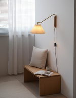 Charger l'image dans la visionneuse de galerie, Pleated Shade Swing-Arm Plug-In Wall Lamp product view