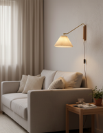 Charger l'image dans la visionneuse de galerie, Pleated Shade Swing-Arm Plug-In Wall Lamp product view