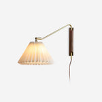 Charger l'image dans la visionneuse de galerie, Pleated Shade Swing-Arm Plug-In Wall Lamp product view