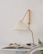 Charger l'image dans la visionneuse de galerie, Pleated Shade Swing-Arm Plug-In Wall Lamp product view
