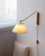 Charger l'image dans la visionneuse de galerie, Pleated Shade Swing-Arm Plug-In Wall Lamp product view