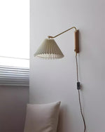 Charger l'image dans la visionneuse de galerie, Pleated Shade Swing-Arm Plug-In Wall Lamp product view