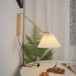 Charger l'image dans la visionneuse de galerie, Pleated Shade Swing-Arm Plug-In Wall Lamp product view