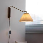 Charger l'image dans la visionneuse de galerie, Pleated Shade Swing-Arm Plug-In Wall Lamp product view
