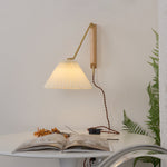 Charger l'image dans la visionneuse de galerie, Pleated Shade Swing-Arm Plug-In Wall Lamp room scene