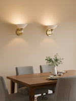 Load image into Gallery viewer, Calvor Porcelain Cone Wall Sconce - Elegant Ceramic And Brass Fixture