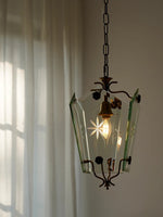 Load image into Gallery viewer, Elegant Glass Pendant Lamp - Brass Frame and Decorative Glass