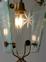 Load image into Gallery viewer, Elegant Glass Pendant Lamp - Brass Frame and Decorative Glass
