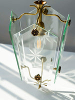 Load image into Gallery viewer, Elegant Glass Pendant Lamp - Brass Frame and Decorative Glass