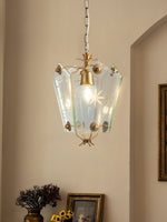 Load image into Gallery viewer, Elegant Glass Pendant Lamp - Brass Frame and Decorative Glass