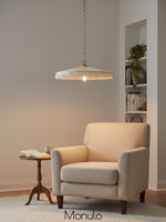 Load image into Gallery viewer, Elumina Elegant Pleated Silk Shade Pendant – Mid-Century Hanging Light for Dining Room