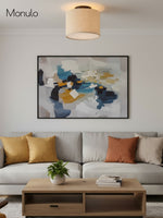 Load image into Gallery viewer, Jelvane Linen Drum Flush Mount - Modern Fabric Bedroom Ceiling Light