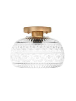 Load image into Gallery viewer, Vintage Glass Globe Ceiling Light - Textured Semi Flush for Any Room