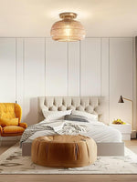 Load image into Gallery viewer, Vintage Glass Globe Ceiling Light - Textured Semi Flush for Any Room