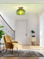 Load image into Gallery viewer, Vintage Glass Globe Ceiling Light - Textured Semi Flush for Any Room