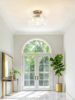 Load image into Gallery viewer, Vintage Glass Globe Ceiling Light - Textured Semi Flush for Any Room