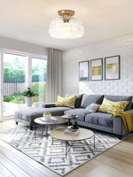 Load image into Gallery viewer, Vintage Glass Globe Ceiling Light - Textured Semi Flush for Any Room