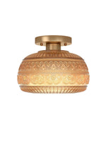 Load image into Gallery viewer, Vintage Glass Globe Ceiling Light - Textured Semi Flush for Any Room