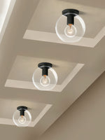 Load image into Gallery viewer, Flush Mount Light – Exposed Bulb or Glass Shade Design
