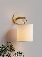 Load image into Gallery viewer, Minimalist Wall Sconce with Fabric Shade - Soft Drum Lampshade Fixture