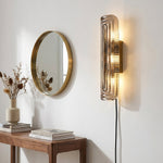 Cargar imagen en el visor de la Galería, Looped Reeded Glass Plug-In Wall Sconce - product view 2