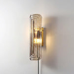 Cargar imagen en el visor de la Galería, Looped Reeded Glass Plug-In Wall Sconce - product view 14