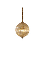 Load image into Gallery viewer, French Antique Brass Crystal Globe Chandelier