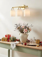 Load image into Gallery viewer, Hanton Modern 3-Light Wall Sconce – Milk Glass Fixture for Bathroom, Hallway, and Living Spaces