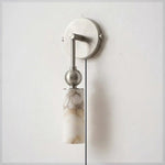 Bild in Gallery-Viewer laden, Harlin Alabaster Plug-In Wall Light with Inline Switch - product image 11