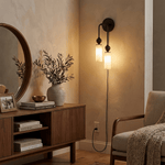 Bild in Gallery-Viewer laden, Harlin Alabaster Plug-In Wall Light with Inline Switch - product image 5