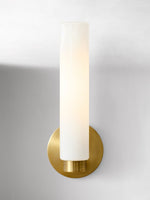 Load image into Gallery viewer, Rivora Fluted Glass Tube Sconce - Classic Ribbed Vanity Lighting
