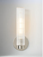Load image into Gallery viewer, Rivora Fluted Glass Tube Sconce - Classic Ribbed Vanity Lighting