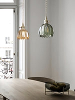 Cargar imagen en el visor de la Galería, Lámpara colgante japonesa retro de cristal con forma de flor