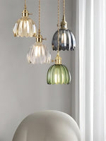 Cargar imagen en el visor de la Galería, Lámpara colgante japonesa retro de cristal con forma de flor