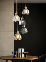 Cargar imagen en el visor de la Galería, Lámpara colgante japonesa retro de cristal con forma de flor