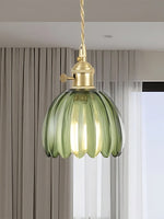 Cargar imagen en el visor de la Galería, Lámpara colgante japonesa retro de cristal con forma de flor